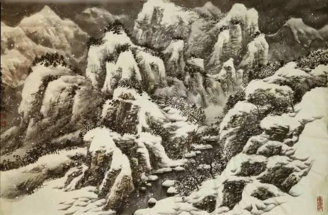 100幅山水雪景的画法，写意国画雪景的画法