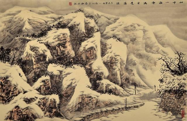 100幅山水雪景的画法，写意国画雪景的画法