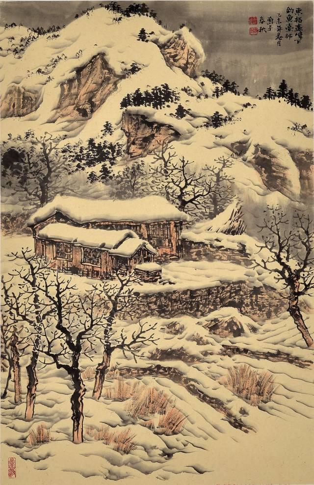 100幅山水雪景的画法，写意国画雪景的画法