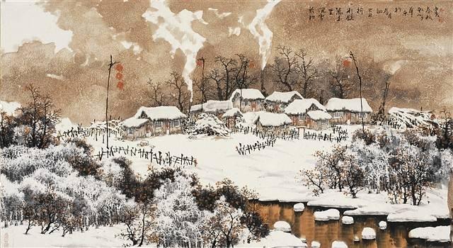 100幅山水雪景的画法，写意国画雪景的画法