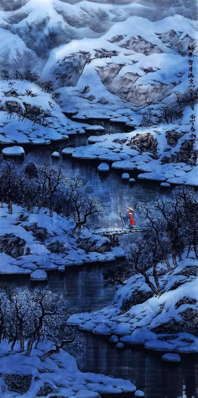 100幅山水雪景的画法，写意国画雪景的画法