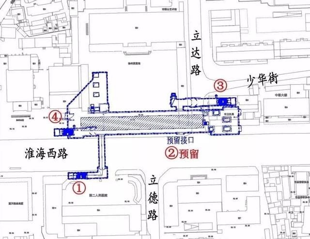 江苏徐州地铁一号线规划图，徐州地铁一号线18个站点出入口位置图曝光