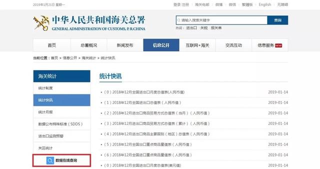 中国海关进出口信息查询，海关数据查询网站