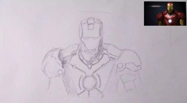 动漫人物漫威钢铁侠绘画，周末学堂手绘漫画