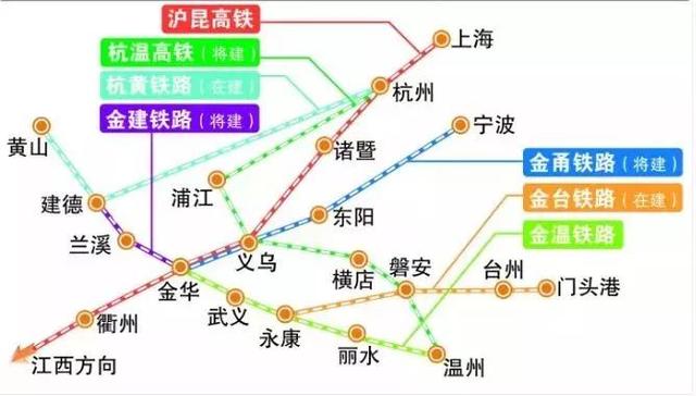 甬金铁路宁波段路线图，金甬铁路8月全面开工