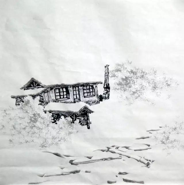 100幅山水雪景的画法，写意国画雪景的画法