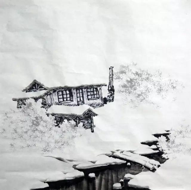 100幅山水雪景的画法，写意国画雪景的画法