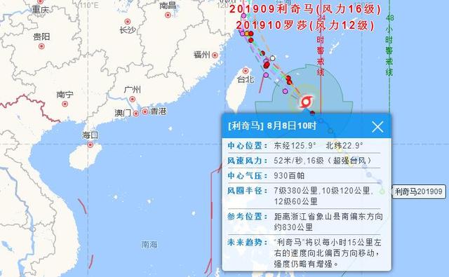 11号台风最新路径目前台风情况，9号台风利奇马将登陆浙江