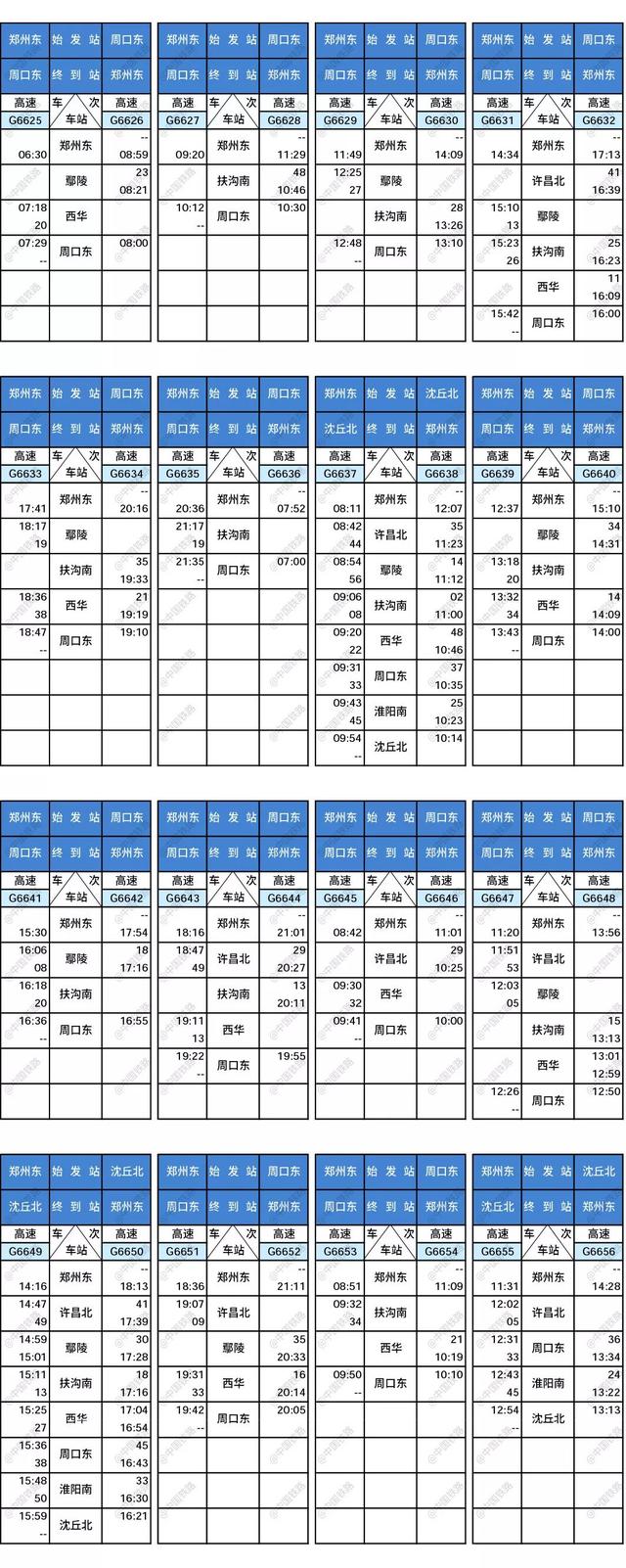 已开通的高铁车次，3条高铁新线时刻表来啦
