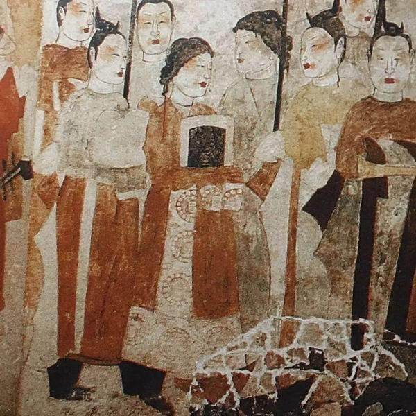 唐代墓室壁画作品，已成为国潮中顶流IP。唐代壁画临摹绘画作品收藏热