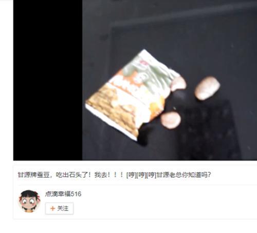 甘源食品简介，产品中吃出虫子