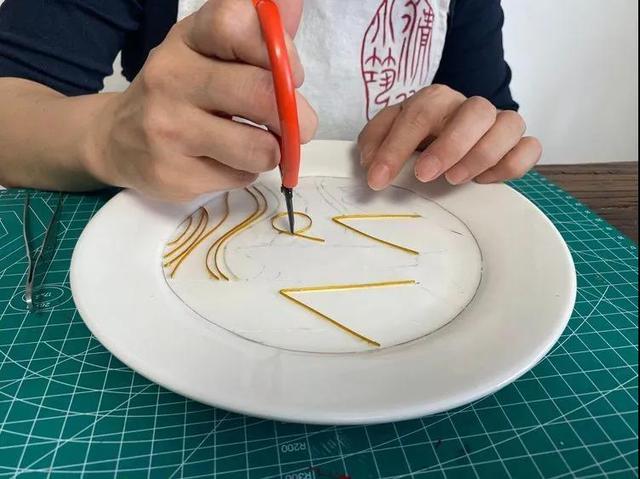 掐丝珐琅画稿，掐丝珐琅画你试过吗
