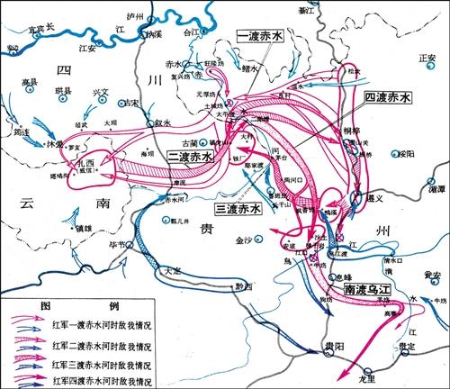 四渡赤水路线图，四渡赤水路线动画演示（毛主席的四渡赤水究竟有多牛）
