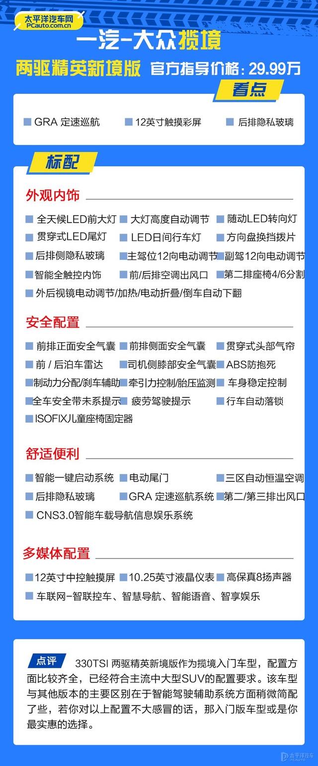 大型suv车型有哪些，大众各款suv车型
