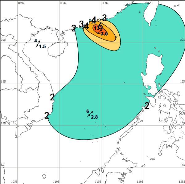 海南台风最新路径预报2022，现在13级台风查帕卡