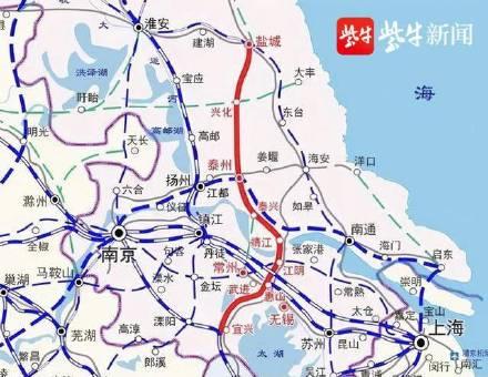 江苏即将开工的高铁线路图，江苏13地市即将“市市通高铁”