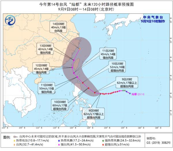 灿都台风最新实时路径图，双台风共舞灿都