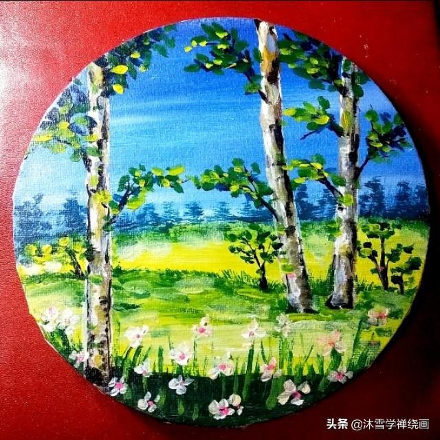 简单的风景丙烯画教程，丙烯画一看就会系列14