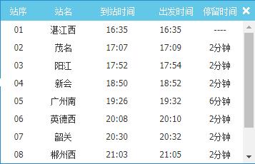 湛江到深圳高铁，湛江高铁车站