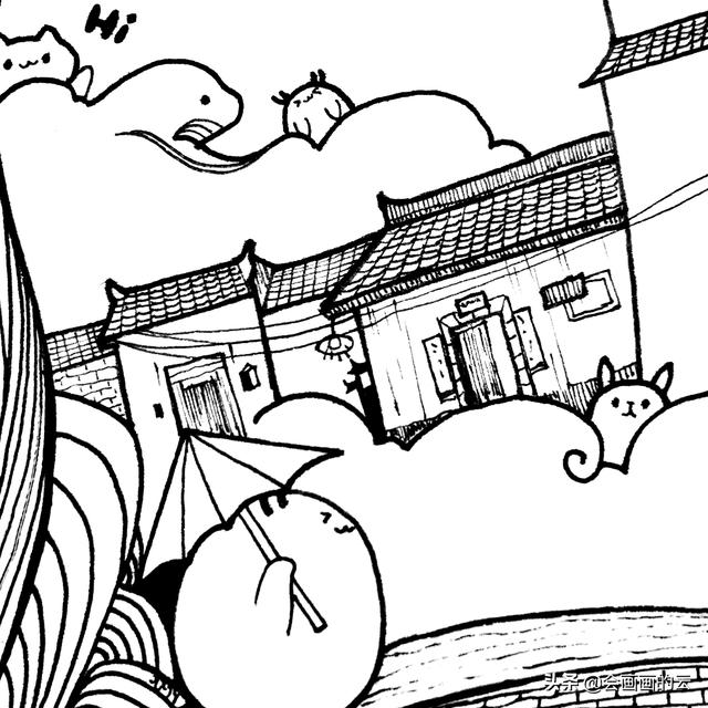 小溪上的桥如何画简笔画，简笔画过程图遇见一座城