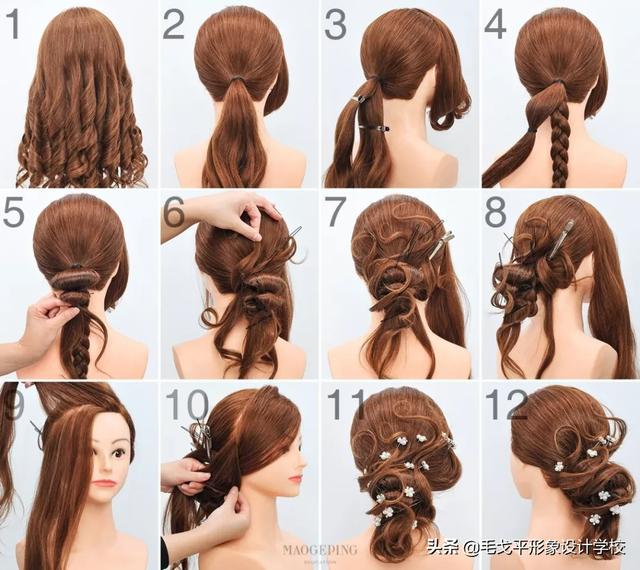 韩式新娘盘发图片，简易韩式新娘盘发（十八款新娘盘发图解教程）