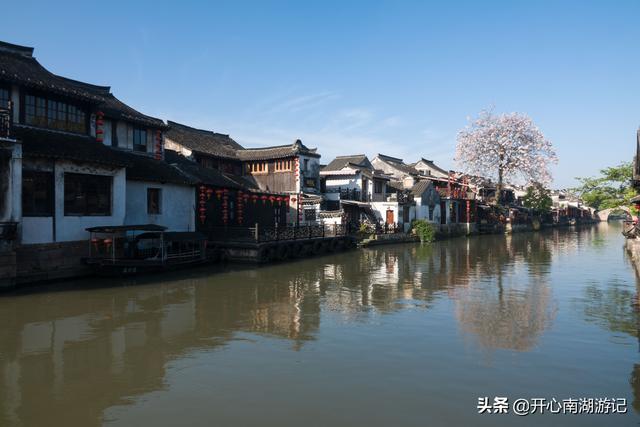 浙江省嘉兴西塘古镇风景区，江南美丽水乡掠影