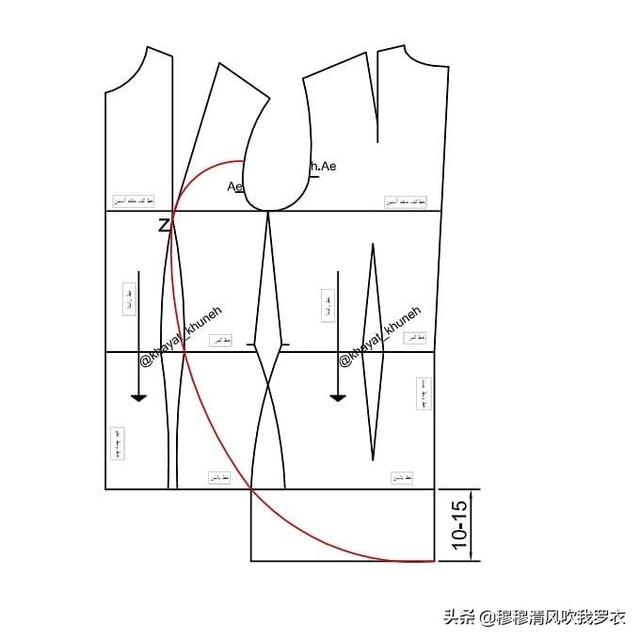 金丝绒宽松上衣裁剪图，洋气的打底衫裁剪图半圆领高领优雅漂亮的针织衫常用领型丝绒上衣