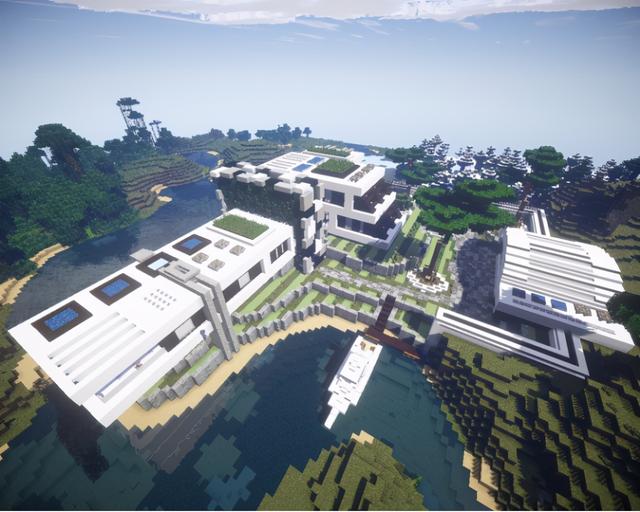 我的世界海景别墅，花式炫富我的世界毫不费力坐拥海景房（我的世界最美的海景房）