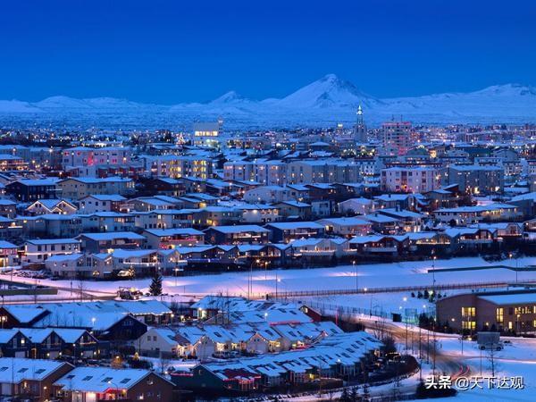 冰岛的地理位置以及邻国，北大西洋中的一个岛国