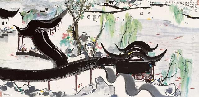 吴冠中江南水乡水墨画，江南水乡吴冠中水墨画（吴冠中笔下的别样江南）