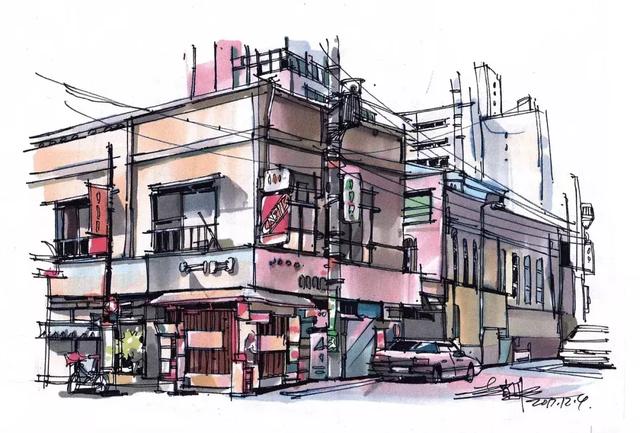马克笔画画大师作品，他用马克笔画出了不一样的重庆