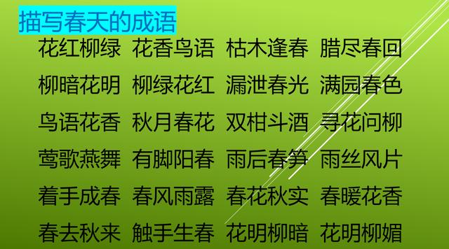 有关四季的四字成语大全，与四季有关的成语集锦