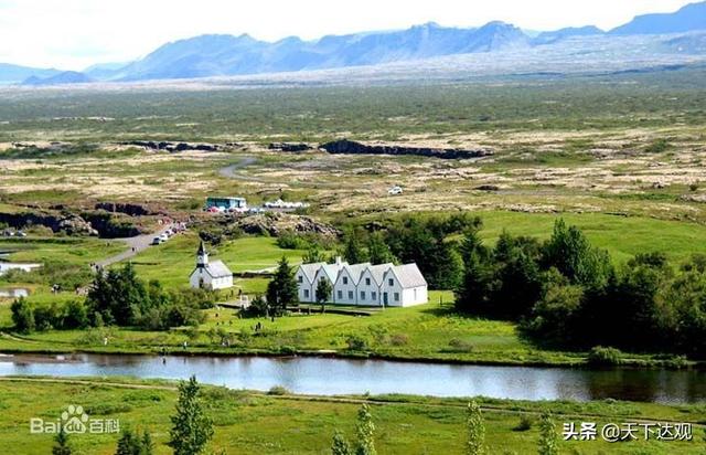 冰岛的地理位置以及邻国，北大西洋中的一个岛国