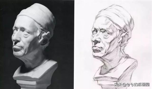 素描石膏头像4个阶段，常见石膏素描头像