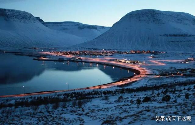 冰岛的地理位置以及邻国，北大西洋中的一个岛国