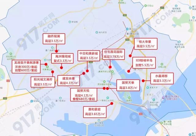厦门湖里区房价，厦门各区房价分布图（预算300万在厦门怎么选）