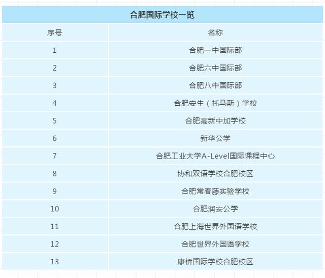 合肥国际学校有哪些，合肥国际学校有哪些