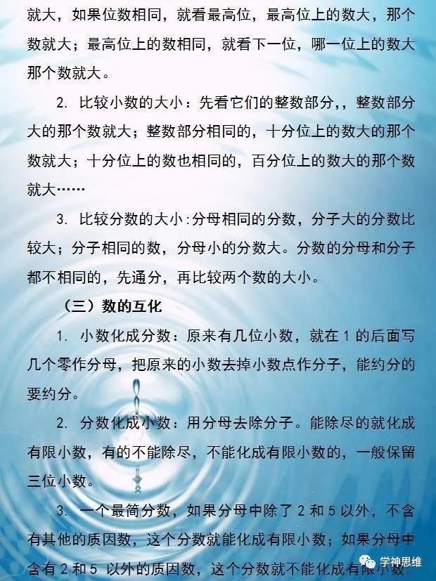 小学数学必背公式，小学数学1-6年级必背公式及范例