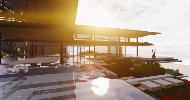 我的世界海景别墅，花式炫富我的世界毫不费力坐拥海景房（我的世界最美的海景房）