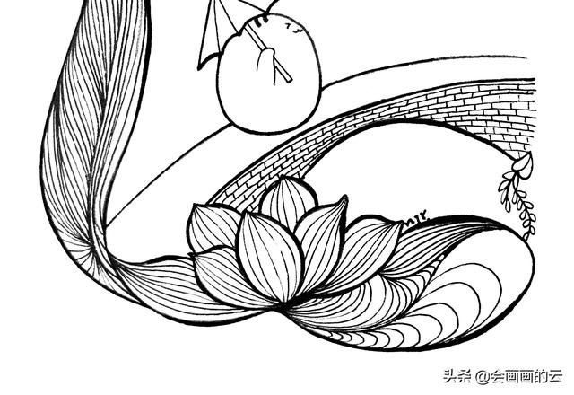 小溪上的桥如何画简笔画，简笔画过程图遇见一座城