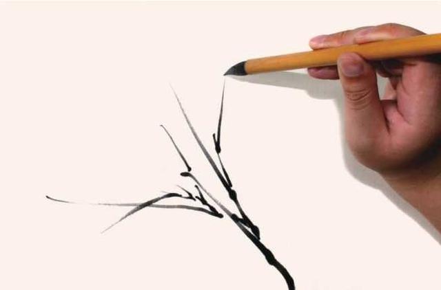 国画竹子的竹枝怎么画，国画竹竿竹枝画法