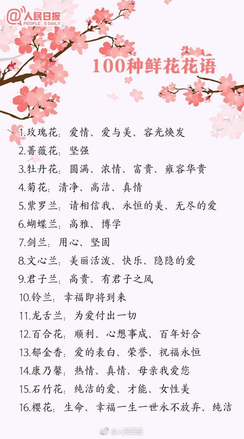 情人节该送什么礼物100种鲜花的花语，情人节送花就用它，转发买花收花都用得
