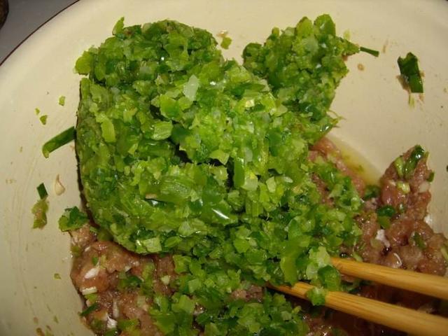 青椒馅饺子的做法，家常青椒肉饺子馅的做法（秋天遇见这菜）