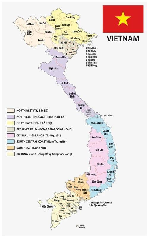 越南行政区划图，越南的版图演变（盘点五大洲单一制的各大国的区划）