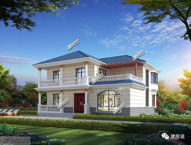 简洁大气实用二层别墅，20×12米二层现代别墅