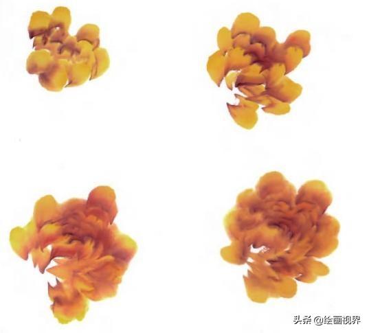 牡丹画法的12种步骤，钛白、藤黄、朱磦、颜料准备好