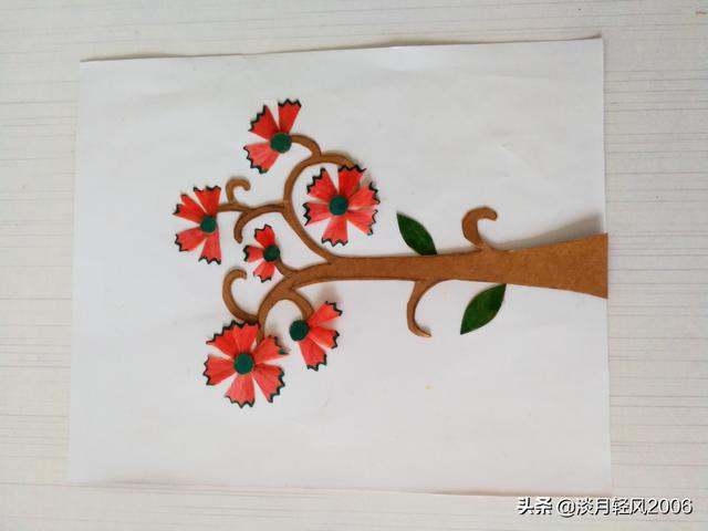 diy手工儿童贴画，带孩子一起用铅笔屑做贴画