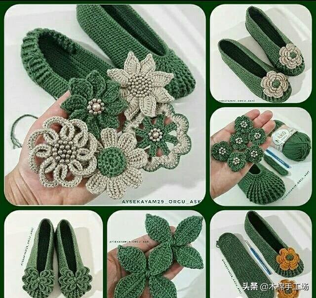 钩鞋子教程从头到尾纯色，像我这样手工钩编一双