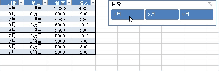 excel表格切片器的运用，Excel中切片器的应用