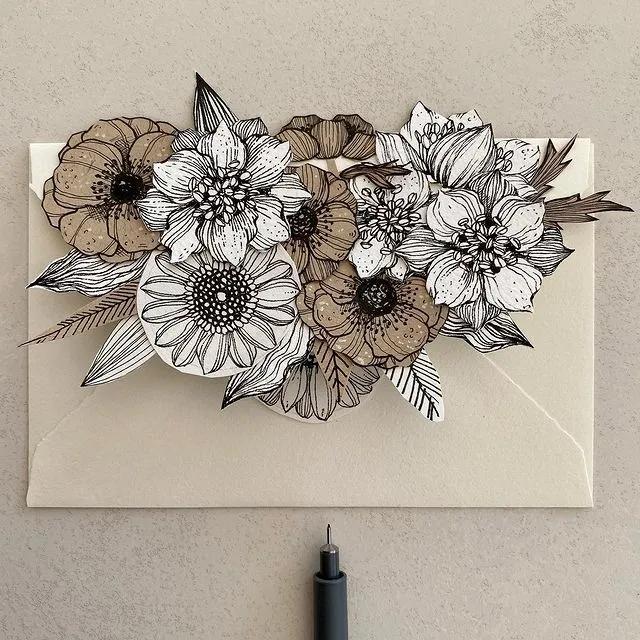 妙笔生花水墨画教程，教科书级别的植物线描